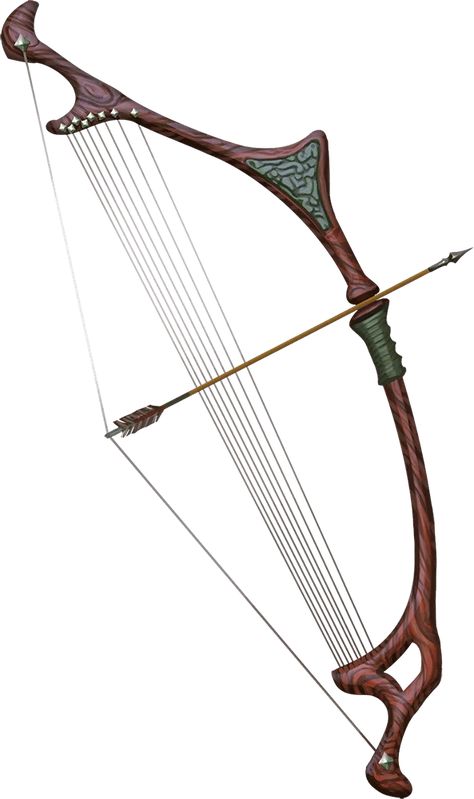 Violin Bow And Arrow Dnd, Cool Bow And Arrow, Fantasy Bow And Arrow Design, Fantasy Bow, Gate Of Babylon, Unique Bows, Types Of Swords, Magic Items, Arte Robot