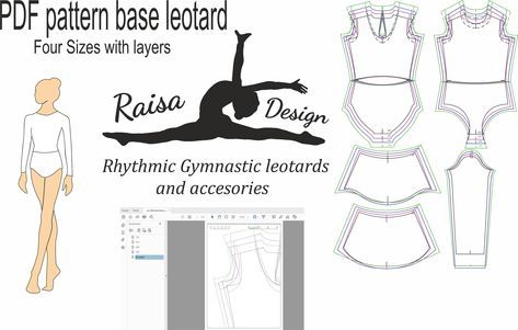 Dance Costume Patterns Free, Gymnastic Leotard Pattern, Dress Bodice Pattern, Figure Skating Dress Patterns, Ballet Leotard Pattern, Dancewear Patterns, Bodysuit Sewing Pattern, Skating Dress Patterns, Leotard Pattern