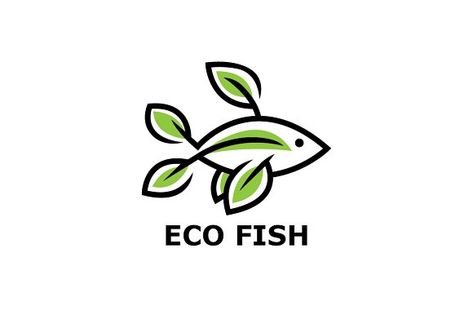 Eco Fish Logo by Heavtryq Design on @creativemarket Norooz Design, Brand Deck, Fish Store, Greek Restaurant, Eco Logo, Spa Logo, Save Our Earth, Logo Design Diy, Clothing Brand Logos