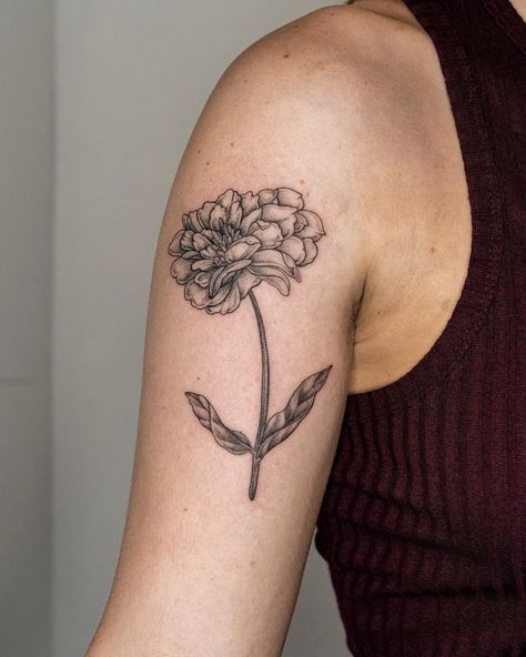 Zenia Flower Tattoo, Zinnia Flowers Tattoo, Zinnia Tattoo, Tattoo On Upper Arm, Tattoo Removal Cost, Flower Bouquet Tattoo, Zinnia Flower, Dragon Tattoo Art, Full Sleeve Tattoo Design