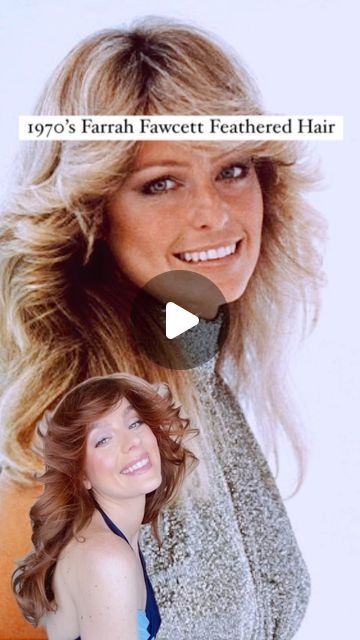 Diy Farrah Fawcett Hair, 70s Side Bangs, How To Farrah Fawcett Hair, 70s Feathered Hair Tutorial, Farah Fawcett Hair Tutorial, 1970s Hair Tutorial, Farrah Fawcett Hair Tutorial, 70s Curls, 70s Feathered Hair