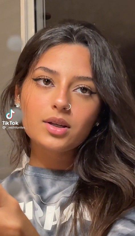 Nose Piercing Hoop Aesthetic, Nose Rings Aesthetic, Cute Nose Piercings Aesthetic, Nose Piercing Big Nose, Nose Piercing Inspo, Nose Ring Aesthetic, Deepika Padukone Hair Color, Girls With Nose Rings, Manifestation 2025