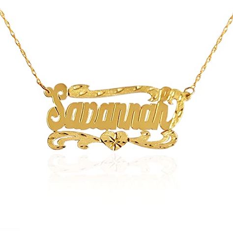 Name Necklace - 24K Gold Plated Sterling Silver - Handcrafted Designer - Personalized Name Necklace - Customize Name Necklace - Made in USA Name Plate Necklace, Personalized Name Plates, Jewelry Wardrobe, Gold Name Necklace, Plate Necklace, Name Jewelry, Custom Name Necklace, Necklace Personalized, Gifts Wedding