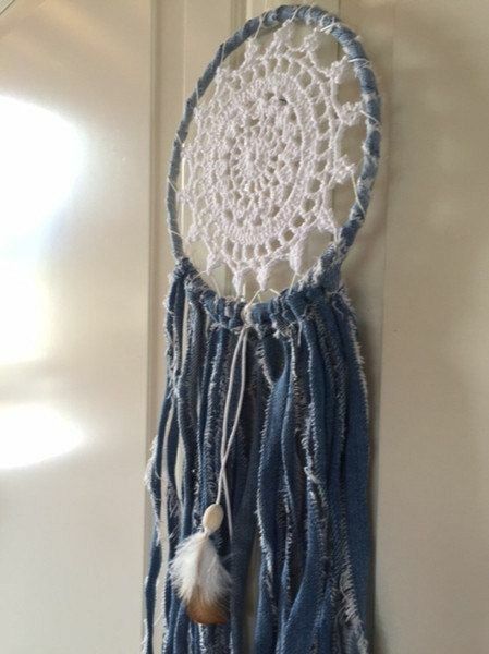 Artisanats Denim, Atrapasueños Diy, Art Inspiration Ideas, Dream Catcher Nursery, Dream Catcher Mobile, Dream Catcher Decor, Dream Catcher White, Dream Catcher Art, Large Dream Catcher