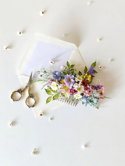 Wildflower Hair Comb Romantic Bridal Hair Comb Boho Wedding Accessories Summer Wedding Garden Wedding Bridal Hair Comb Meadow Flowers Summer - Etsy Wildflower Hair, Romantic Bridal Hair, Boho Wedding Accessories, Wildflower Wedding Theme, Floral Wedding Hair, Wedding Bridal Hair, Flower Comb, Fairy Wedding, Long Hair Wedding Styles