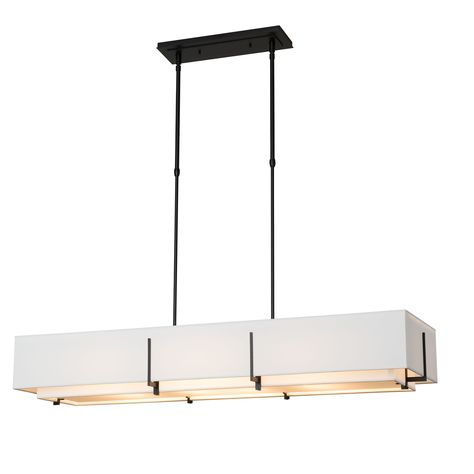 Exos Rectangular Pendant – SHOP Hubbardton Forge Rectangular Pendant Light, Hubbardton Forge Lighting, Fabric Chandelier, Linen Outer, Linear Suspension, Hubbardton Forge, Iron Lamp, Outdoor Table Lamps, Inner Light