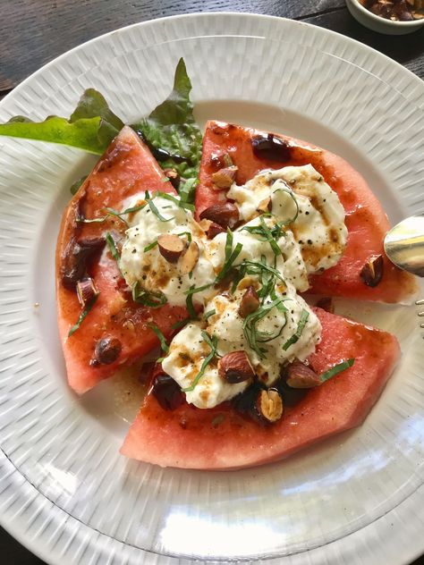 Watermelon Bruschetta, Tomato And Basil Salad, Burrata Caprese, Tomato Gazpacho, 12 Months Of The Year, Mozzarella Tomato, Basil Salad, Grilled Watermelon, Burrata Salad