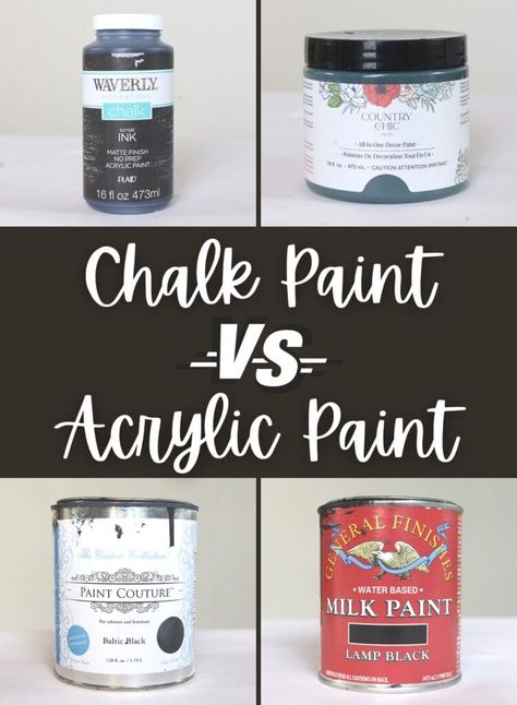 Painting Furniture With Acrylic Paint, Acrylic Painted Furniture, Chalk Paint Vs Regular Paint, Chalk Paint Brands, Best Paint For Wood, Best Chalk Paint, Make Chalk Paint, Furniture Acrylic, General Finishes Milk Paint