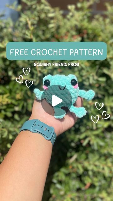 ✨ Stephanie on Instagram: "Squishy frog crochet tutorial 🐸 1 min tutorial on how to make your own squishy frog friend! Happy crocheting 🤍  I’d love to see your frog friend// make sure to credit me as the creator✨  4-in-1 PDF available for purchase on my ko-fi 🤍 • Pattern: @stefsstitches squishy friends (frog) Yarn: @michaelsstores  Hook: 5.5mm • • #crochettutorial #crochettutorials #crochetfreepattern #crochetfreepatterns #fypシ #crochetfrog #crochetfrogpattern #crochetmarketprep #leggyfrog #crochetmarket #marketprep #explorepage✨ #saveforlater #crochetplushies #smallbusiness #tucsonlocalbusiness #womanownedbusiness" Mini Leggy Froggy Crochet Pattern Free, Summer Crochet Patterns Free Amigurumi, Quick And Easy Free Crochet Patterns, How To Crochet A Plushie, Free Frog Crochet Pattern, Crochet Squishies, How To Crochet A Frog, Crochet Frog Pattern Free, Crocheted Frog