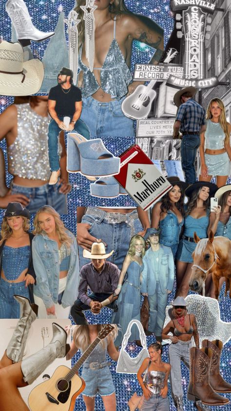 Denim Themed Party Outfit, Denim Themed Party, Denim And Diamonds Party Outfit, Bach Themes, Party Event Ideas, Bachelorette Theme, Bach Bash, Diamond Party, Cowgirl Birthday Party