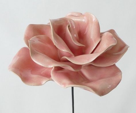 Ceramic Peony, Ap Ceramics, Functional Sculpture, Colorful Moths, Ceramic Rose, Ceramics Studio, Rose Tutorial, Photo Site, Pink Ceramic