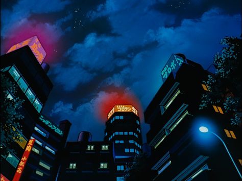 90s Anime City Night, 90s Anime City, 90s Anime Landscape, Anime Cities, Dystopian Inspiration, 90s Night, 80s Japan, Tokyo Aesthetic, City Pop