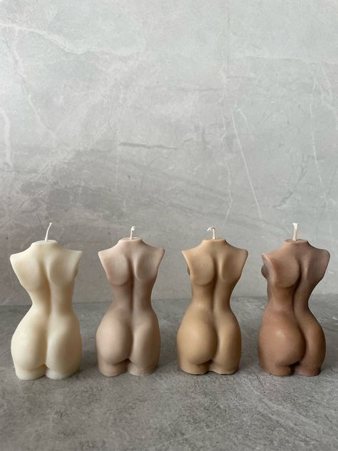 Naked Woman Female Torso Body Candle Gradient Body Candle - Etsy Poland Naked Candle, Woman Body Candle, Body Candle, Twist Candle, Female Torso, Romantic Evening, Brown Brown, Unique Candles, Taper Candles