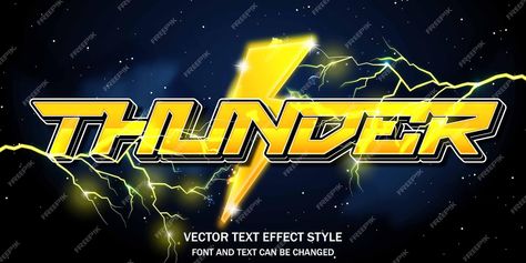 Premium Vector | Thunder flash yellow lightning bolt typography editable text effect font style template background Yellow Lightning, Lightning Logo, Template Background, Graffiti Lettering Fonts, Text Effect, Graffiti Lettering, Font Style, Font Styles, Text Effects