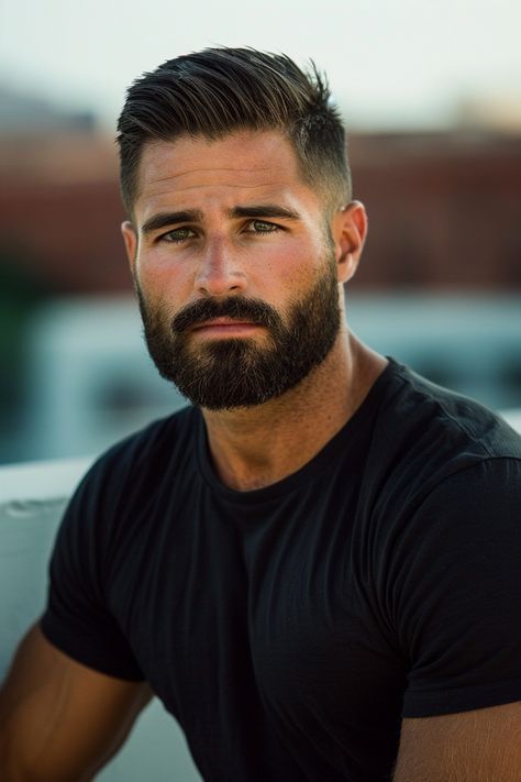 Short Mens Haircut With Beard, Best Beard Styles Men, Short Hair And Beard, Short Beard Styles For Men, Medium Beard Styles, Short Beard Styles, Edgy Long Hair, Best Short Hair, Short Hair With Beard