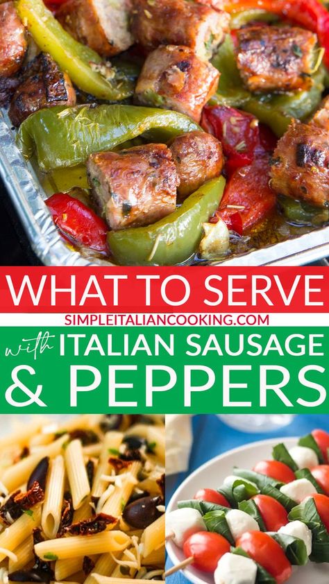 Italian Sausage Peppers And Onions, Quick Italian Recipes, Italian Sausage Peppers, Italian Sausage And Peppers, Easy Taco Salad Recipe, Italian Cooking Recipes, Sausage Peppers And Onions, Sausage Recipes For Dinner, Sausage Dinner