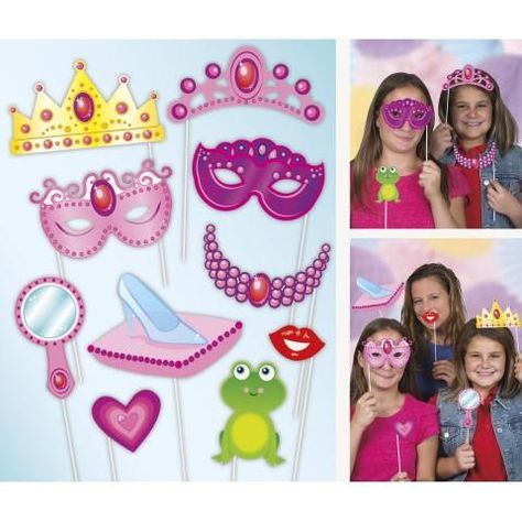 Princess Photo Props #BdayPhotoBooth  #BdayPrincess Princess Photo Booth, Disney Princess Theme Party, Princess Photo Props, Disney Princess Party Supplies, Princess Party Games, Pirate Photo, All The Princesses, Disney Frozen Birthday, Lovely Princess