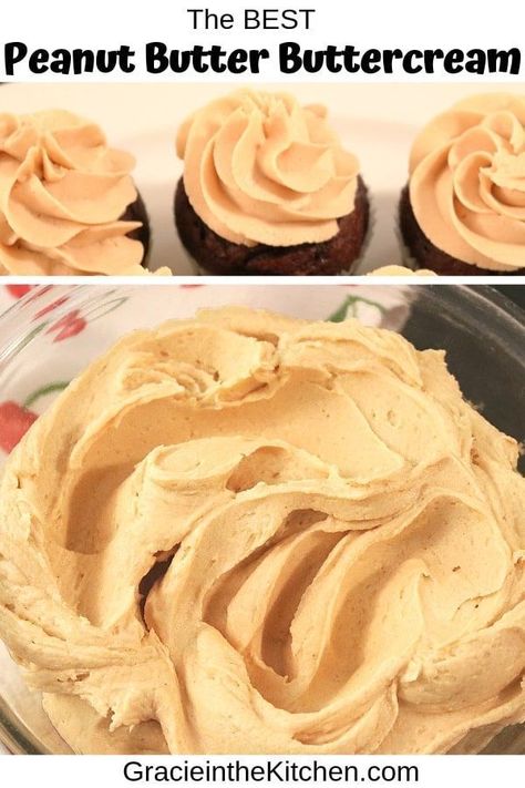 Easy, DELICIOUS Peanut Butter Buttercream Frosting Best Peanut Butter Buttercream Frosting, Peanut Buttercream Frosting, Pb Buttercream Frosting, Pb Frosting Recipe, Peanut Butter Cake Filling Recipes, Creamy Peanut Butter Frosting, Peanut Butter Icing Recipe, Peanut Butter Buttercream Recipe, Cupcake Creme