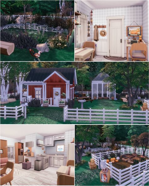 Sims Micro Home, Sims 4 Micro House, Sims 4 Garden Ideas, Sims 4 Greenhouse, Sims 4 Farm, Bloxburg Farm, Sims 4 Garden, Micro Farm, Sims Houses