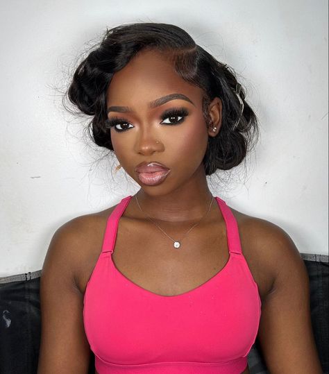 Soft Natural Prom Makeup, Light Glam Prom Makeup, Prom Makeup Dark Skin, Birthday Makeup Black Women, Soft Glam With Glitter, Makeup Ideas Dark Skin, Soft Glam Dark Skin, Natural Soft Glam Makeup Black Women, Dark Skin Makeup Looks