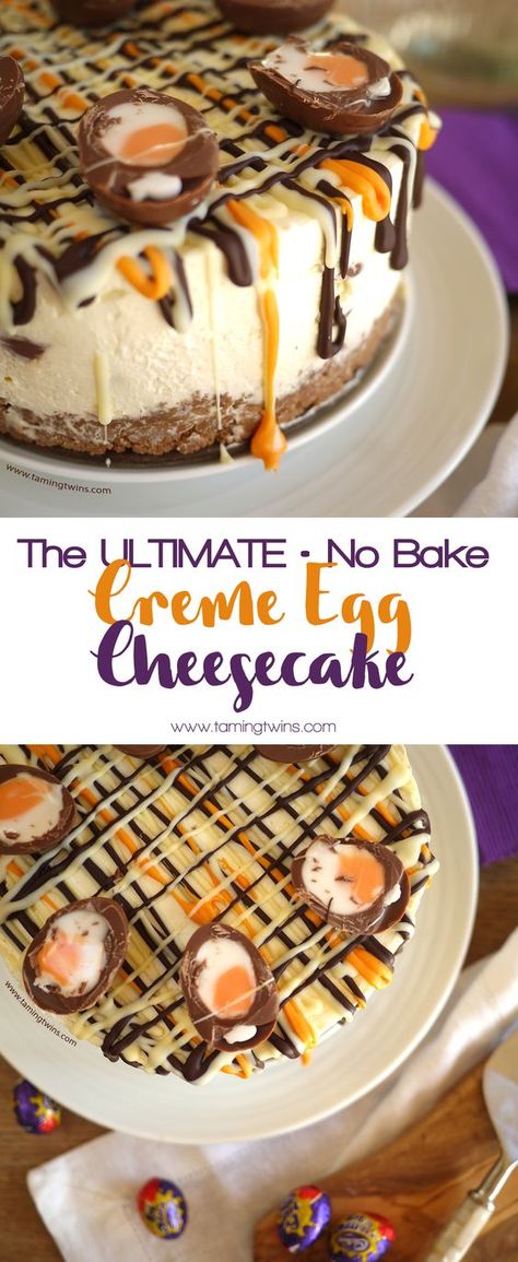 Cheesecake Recipe No Bake, Biscuits Butter, Cream Cheese Whipped Cream, Cream Eggs, Creme Eggs, Yellow Food, Cadbury Creme Egg, Cream Icing, Chocolate Biscuits