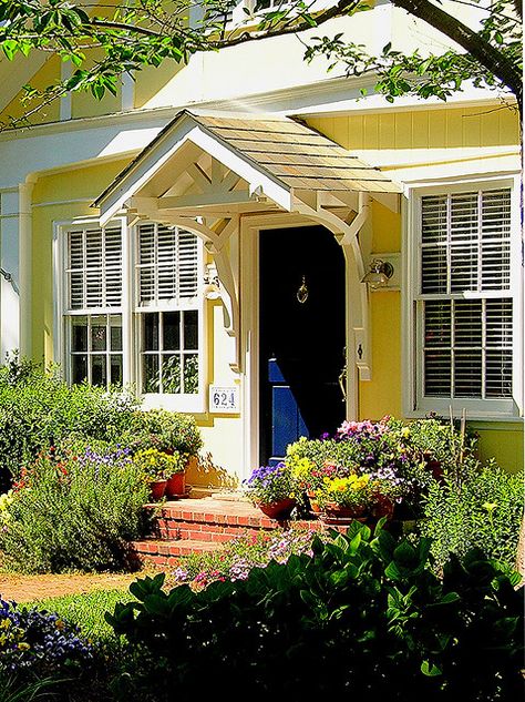 Virginia Highlands, Atlanta.  Always wanted to live there. House With White Shutters, White Shutters, Yellow Cottage, Cottage Exterior, Yellow House, Yellow Houses, Dream Cottage, Cabins And Cottages, Cottage Living