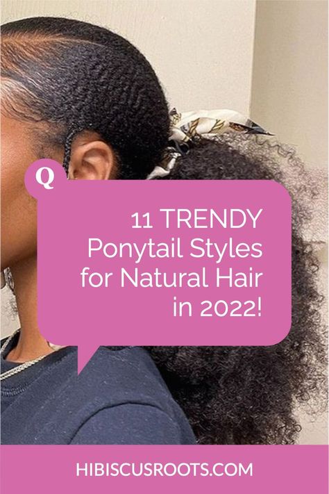 Check out 11 of the trendiest, easiest natural hair ponytail styles for 2022! Never lack hairstyle inspiration again and bookmark this post! Trending Hair Styles For Women 2022, How To Style Natural Hair Ponytail, Natural Afro Ponytail Hairstyles, Pony Styles For Natural Hair, 4c Hair Ponytail Extension, Natural Hairstyle Wedding Guest, Ponytail Hairstyle Natural Hair, Black Natural Ponytail Hairstyles, Swoop Ponytail Natural Hair 4c