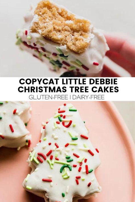 Copycat Little Debbie Christmas Tree Cakes (gluten & dairy free) - Unbound Wellness Dairy Free Christmas Treats, Dairy Free Christmas Recipes, Copycat Little Debbie, Dairy Free Christmas, Gluten Free Christmas Treats, Dairy Free Christmas Cookies, Little Debbie Christmas Tree Cakes, Dairy Free Deserts, Gluten Free Christmas Desserts