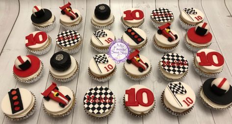 Car Themed Cupcakes, Cars Cupcakes, Hot Wheels Cake, Race Car Cakes, Cars Birthday Cake, First Birthday Cupcakes, Race Car Themes, Baby Milestones Pictures, Cupcakes For Boys