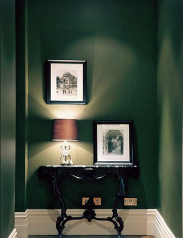 Green room. Entrance. Green Hallway. Small Hallway. Dark Green Hallway, Dark Painted Walls, Green Painted Furniture, Green Painted Walls, Dark Green Walls, Green Hallway, Green Walls, Dark Walls, Green Interiors