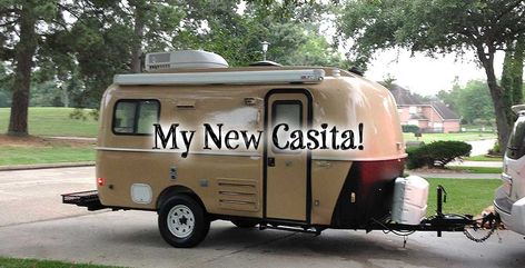 My New Casita Travel Trailer! – Mrs. Padilly's Travels Casita Camper, Camping Signs Personalized, Casita Trailer, Casita Travel Trailers, Airstream Caravans, Glamping Trailer, Diy Trailer, Small Camper Trailers, Small Travel Trailers