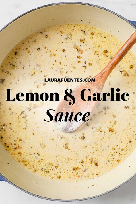 This creamy lemon garlic sauce is perfect for pasta, chicken, and more! An easy recipe with tons of flavors! Light Garlic Cream Sauce, Lemon Garlic Parmesan Sauce, Light Sauce For Chicken, Sauce Over Chicken, Lemon Rosemary Sauce, Lemon Butter Sauce For Pasta, Egg Sauce Pasta, Creamy Lemon Garlic Chicken Pasta, Lemon Savory Recipes