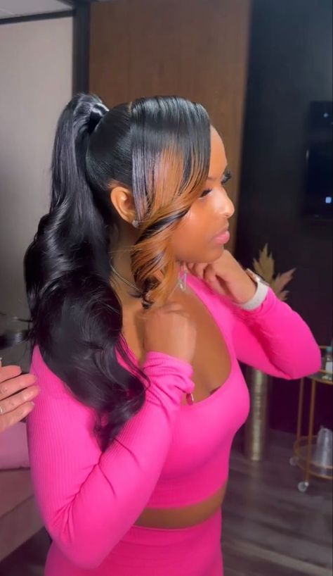 Black Girls Hairstyles Braids, 5 Braids, Bhaddie Hairstyle, Cute Ponytail Styles, Slay Hairstyles, Pretty Ponytails, Air Style, Exotic Hairstyles, Competition Hair