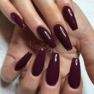 Coffin Nails Matte, Maroon Nails, Fall Acrylic Nails, Burgundy Nails, Ballerina Nails, Dark Nails, Colorful Nail Designs, Coffin Nails Designs, Best Acrylic Nails