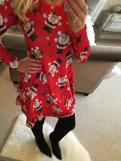 Graphic Round Neck Long Sleeves Dress Christmas Dress Women Parties, Winter Dress Outfit, Dress Outfits Casual, Snowman Dress, Casual Dress Outfit, Dress Outfit Winter, Christmas Sweater Dress, Xmas Dress, Red Christmas Dress