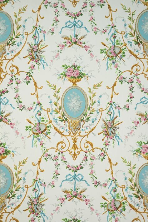 Antique Wallpaper, Victorian Wallpaper, Vintage Wallpaper, Rococo, Vintage Paper, 그림 그리기, Floral Wallpaper, Pattern Wallpaper, Pretty Wallpapers