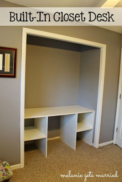 Empty Closet, Sewing Closet, Craft Room Desk, Cheap Closet, Craft Room Closet, Closet Desk, Slick Rick, Home Office Closet, Craft Closet