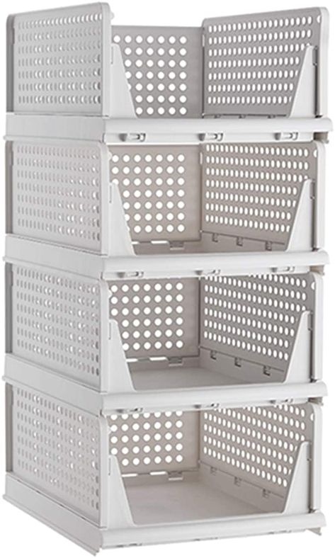 Storage Bin Shelves, Foldable Closet, Stackable Plastic Storage Bins, Clothes Drawer Organization, Wardrobe Storage Boxes, Cupboard Kitchen, Stackable Shelves, Organizers Storage, Drawer Shelf