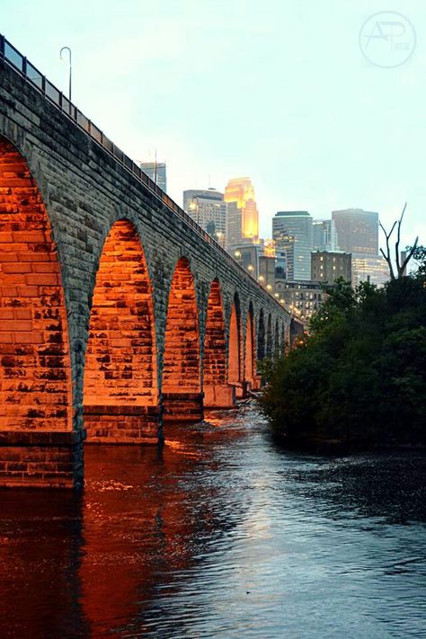 AP Skyline Photography. Stone Arch Bridge. Minneapolis, Minnesota. #nighttime #city #skyline #pretty #lights Stone Arch Bridge Minneapolis, Nighttime City, Stone Arch Bridge, Skyline Photography, Minnesota Photography, Arch Bridge, Stone Arch, Minneapolis Minnesota, Royal Palace