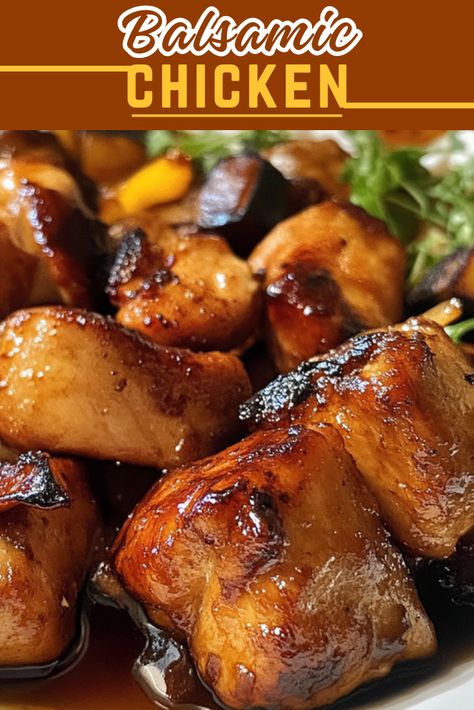 Easy Chicken Recipes: Balsamic Chicken Honey Balsamic Garlic Chicken, Balsamic Butter Chicken Bites, Balsamic Chicken Crockpot, Chicken Balsamic Recipes, Crockpot Balsamic Chicken, Chicken With Balsamic Glaze, Easy Balsamic Chicken, Balsamic Chicken Marinade, Balsamic Chicken Crock Pot