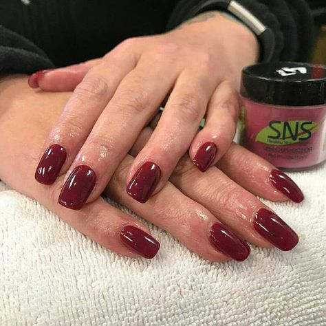 Sns Nail Colors, Dipped Nails Ideas Powder, Sns Nail Powder, Dipped Nails Ideas, Fall Nail Colours, Fall Nails Colors, Oxblood Nails, Sns Colors, Sns Nails Designs