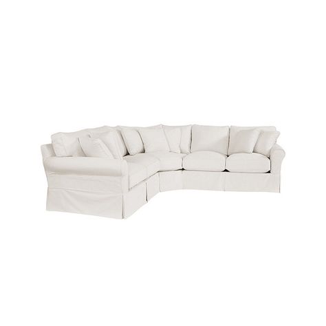 Baldwin 3-Piece Loveseat Wedge Sectional Slipcover - Special Order Fabrics | Ballard Designs Outdoor Umbrella Stand, Custom Slipcovers, White Sectional, Tailored Skirt, Live Your Dream, Sectional Slipcover, U Shaped Sectional, 3 Piece Sectional, Drapery Panels