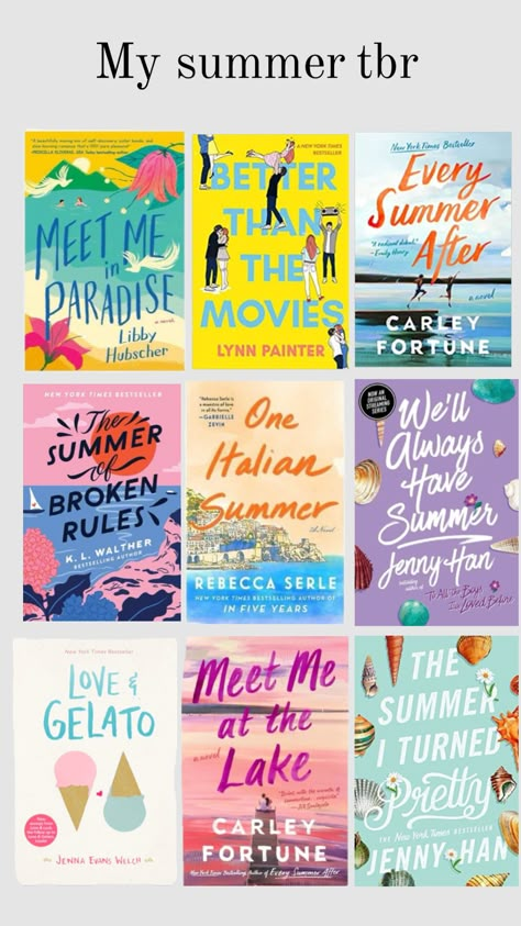 summer tbr, summer books to read, summer books, summer, beachy books, aesthetic summer books Romantic Books For Teens, Books To Read Summer, Summer Tbr, Summer Book List, Book Club List, Books Summer, Book Bucket, Good Romance Books, Unread Books