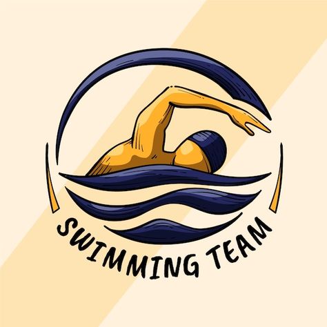 How To Draw Someone Swimming, Swim Logo Design, Swimming Pool Logo Design, Swimming Poster Design, Pool Logos, Swim Drawing, Logo Swimming, Swimming Design, Swim Logo