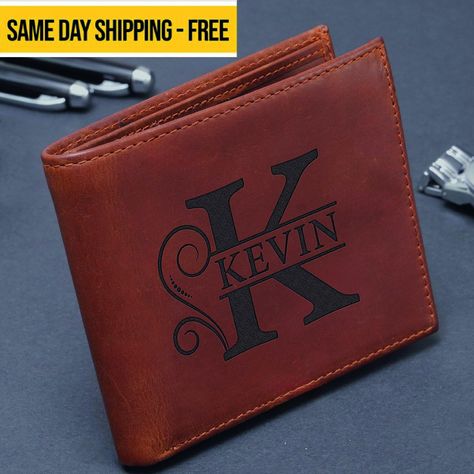 Valentine's Gift from Wife, Personalized Leather Wallet for Men, Anniversary Gift for Him,  Engraved Wallet, Wallet for Boyfriend, Husband by WorldOfTheEngrave on Etsy