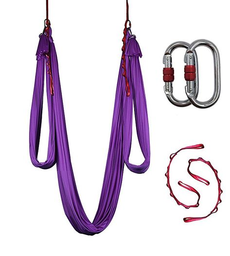 Dasking Premium Aerial Silks Equipment aerial yoga Safe Deluxe Aerial Silks (Dark Purple, 5) Aerial Yoga Hammock, Fabric Guide, Yoga Hammock, Daisy Chains, Aerial Silks, Aerial Yoga, Daisy Chain, O Ring, Dark Purple