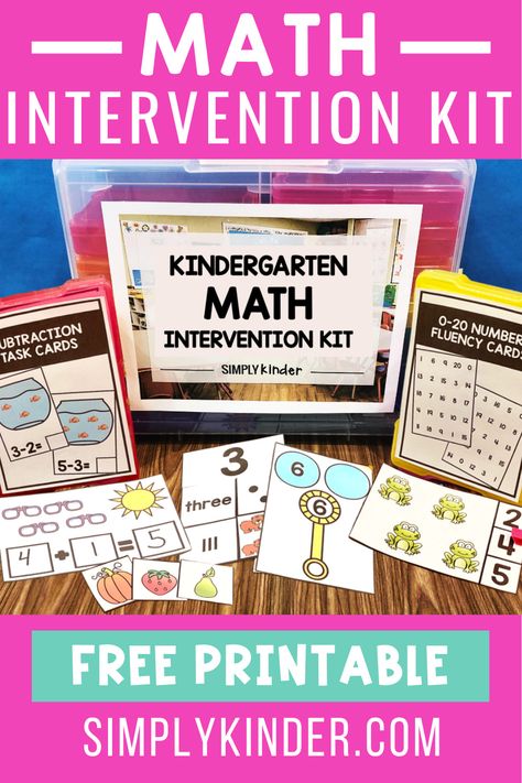 Learn more about Simply Kinder's Math Intervention Kit, how to use it in your Kindergarten classroom, and grab a FREE printable activity to try out! Math Intervention Kindergarten, Math Intervention Activities, Small Group Intervention, Lesson Plan Ideas, Number Puzzle, Free Printable Activities, Math Intervention, Small Group Instruction, Classroom Behavior