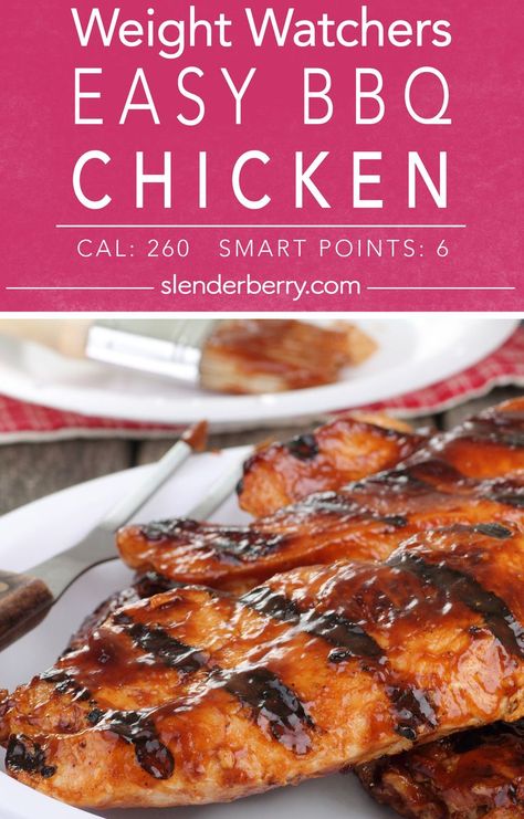 Weight Watchers Bbq Chicken, Best Bbq Recipes, Bbq Chicken Recipe, Vegetable Kebabs, Vinegar Chicken, Easy Bbq Chicken, Barbecue Chicken Recipe, Low Calorie Chicken, Bbq Chicken Breast