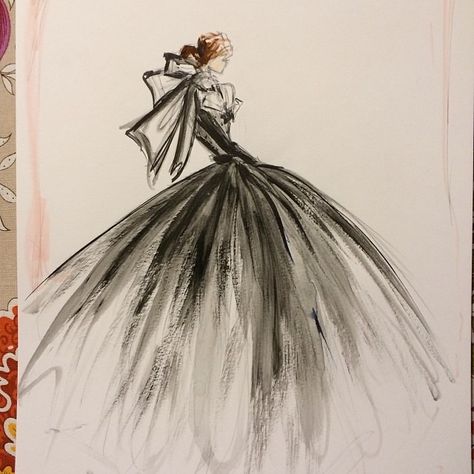 Sketch of the day: black tulle ball gown. #cssketch Fashion Illustration Sketches, Tulle Ball Gown, Illustration Fashion Design, Creative Illustration, Black Tulle, Christian Siriano, Illustration Sketches, Fashion Drawing, Ball Gown