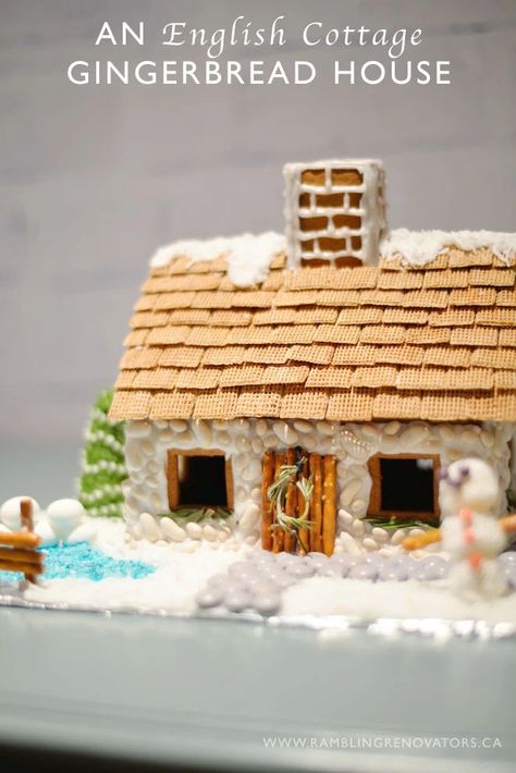 english cottage gingerbread house | RamblingRenovators.ca Cottage Gingerbread House, Gingerbread Contest, Gingerbread House Contest, Gingerbread Competition, Gingerbread House Competition, Cool Gingerbread Houses, Gingerbread House Party, Christmas Gingerbread Houses, Gingerbread House Decorating